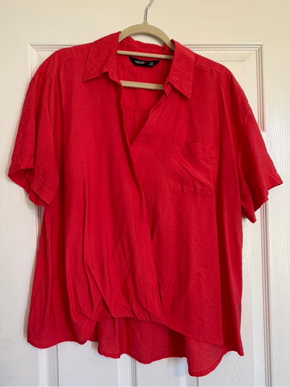 Simply Vera Vera Wang Coral Short-Sleeve Flowy blouse